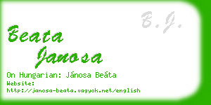 beata janosa business card