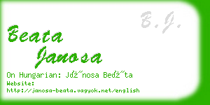 beata janosa business card